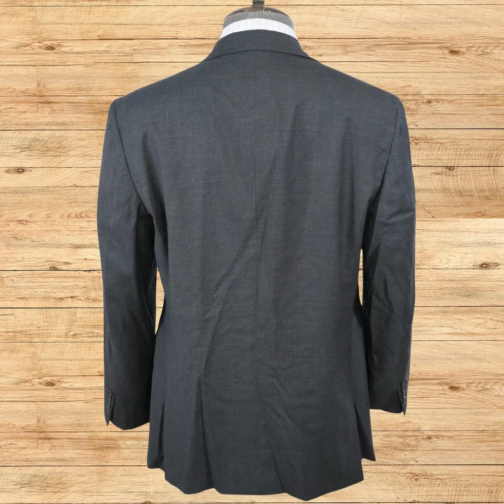Charles Tyrwhitt Mens 42R Slim Fit Suit Jacket Charcoal Gray Super 100s Wool